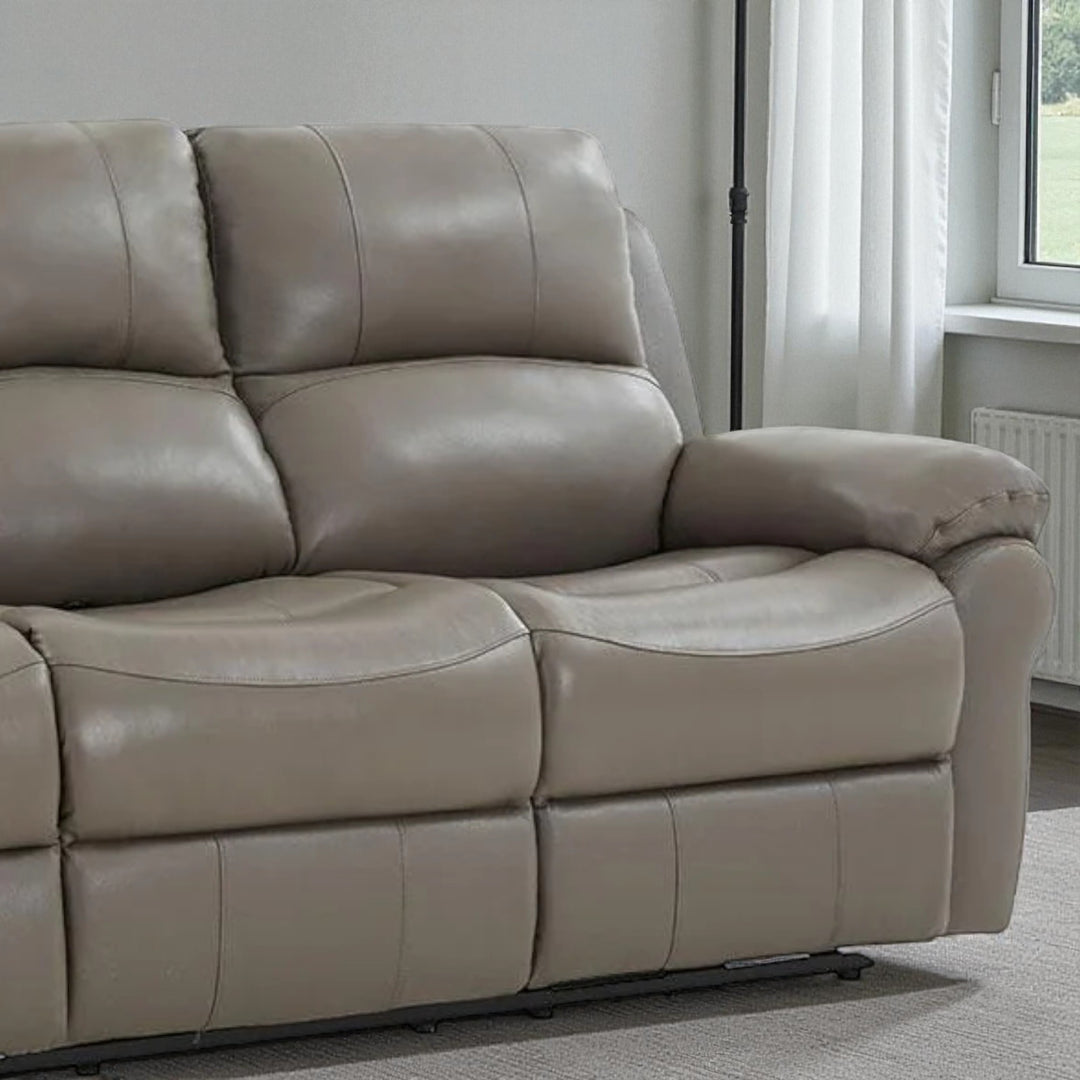 Emeren Power Recliner Sofa in Leather Upholstery - Grey | Modern, Comfortable & Built to Last