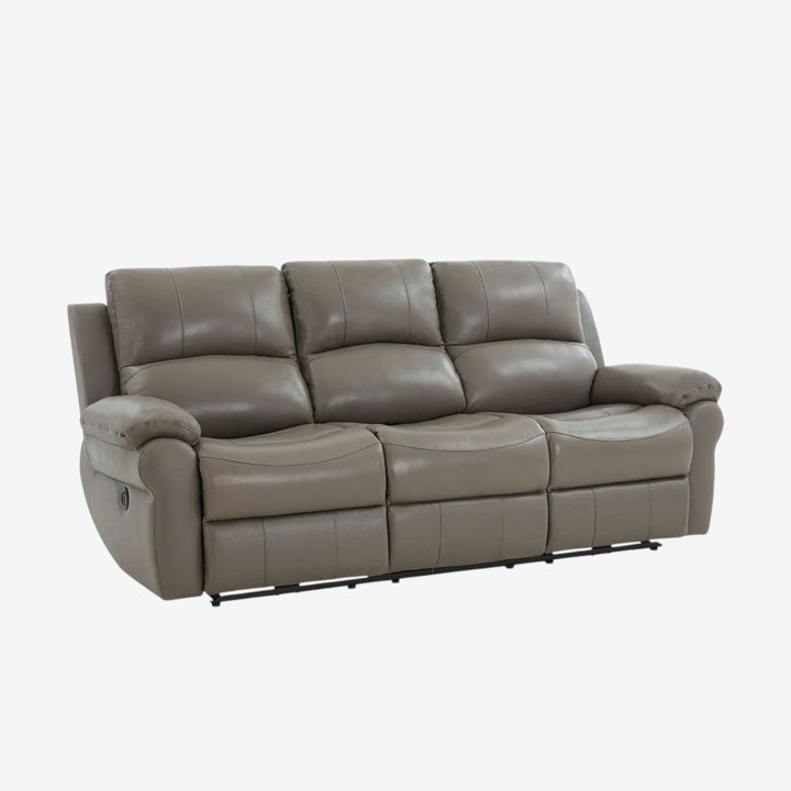 Emeren Power Recliner Sofa in Leather Upholstery - Grey | Modern, Comfortable & Built to Last