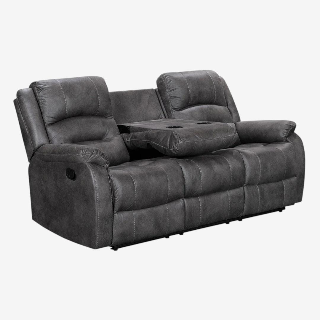 Calvano Manual Recliner Sofa in Fabric Upholstery - Grey | Modern, Comfortable & Built to Last