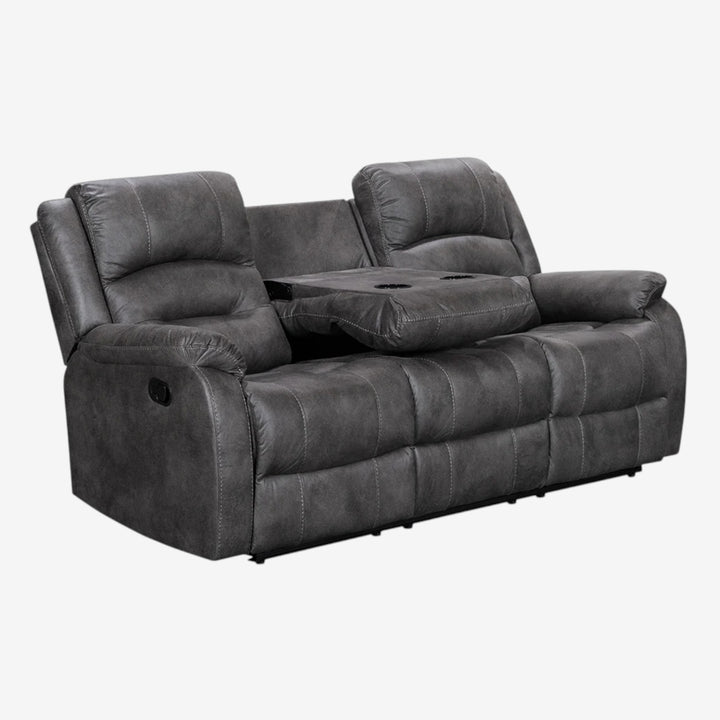 Calvano Manual Recliner Sofa in Fabric Upholstery - Grey | Modern, Comfortable & Built to Last