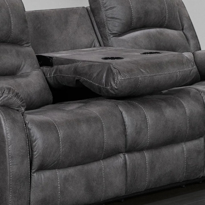 Calvano Manual Recliner Sofa in Fabric Upholstery - Grey | Modern, Comfortable & Built to Last
