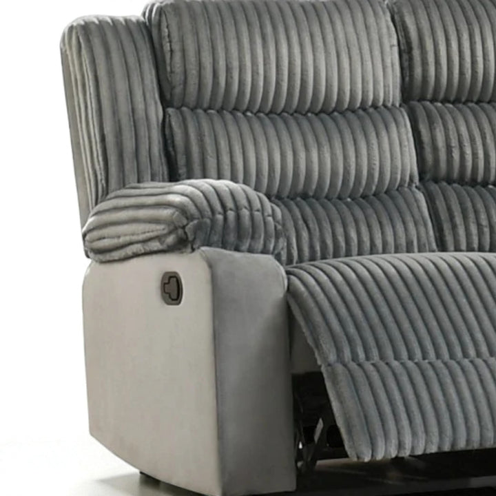 Nathan 3-Seater Manual Recliner Sofa In Fabric Upholstery - Grey