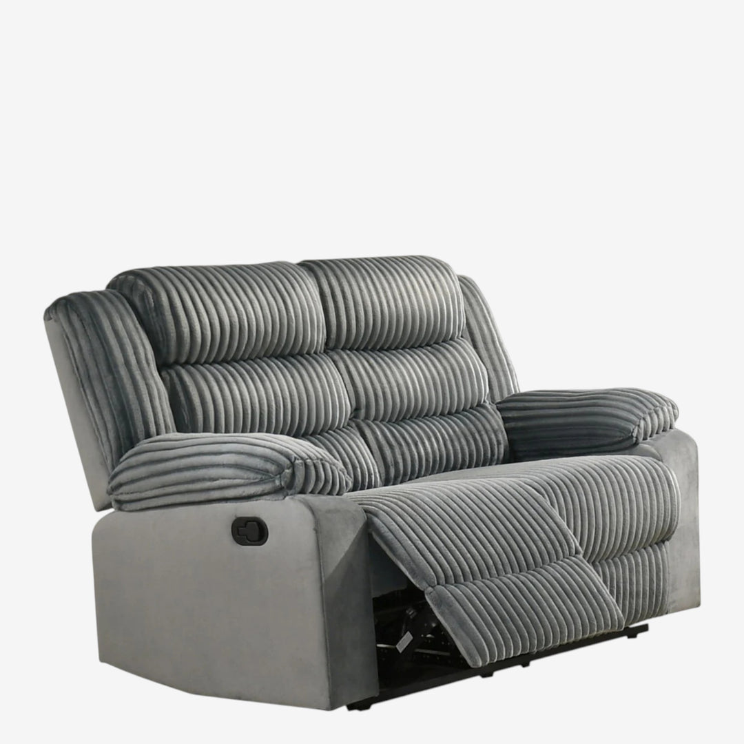 Nathan Manual Recliner Loveseat In Fabric Upholstery - Grey