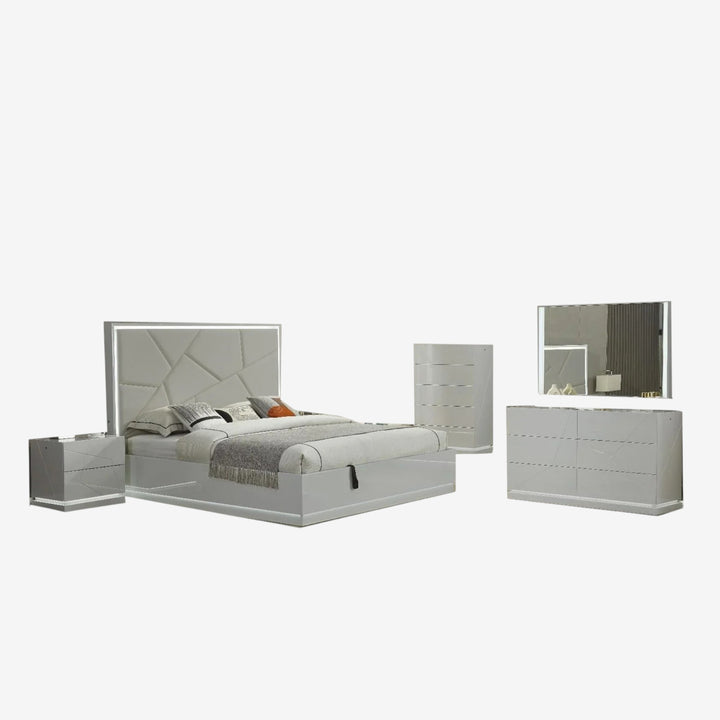 Fiat 8-Piece Bedroom Set - Grey | Modern, Sleek, Durable & Storage Solution