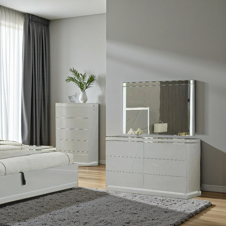 Amy 8-Piece Bedroom Set - Grey | Modern, Sleek, Durable & Storage Solution