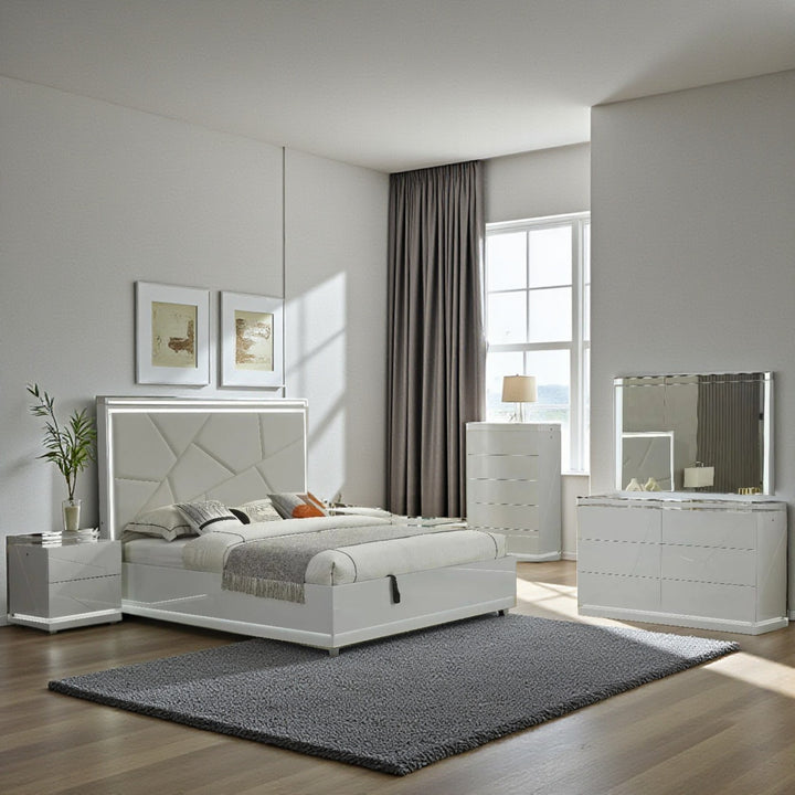 Amy 8-Piece Bedroom Set - Grey | Modern, Sleek, Durable & Storage Solution