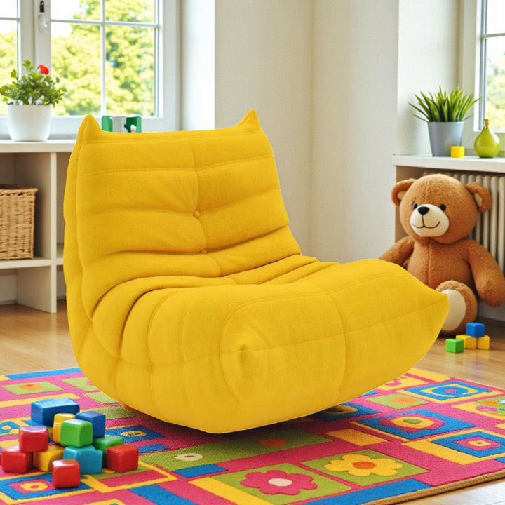 Snugglez Fabric Upholstered Kid's Chair - Pale Yellow | Modern, Comfortable & Built to Last