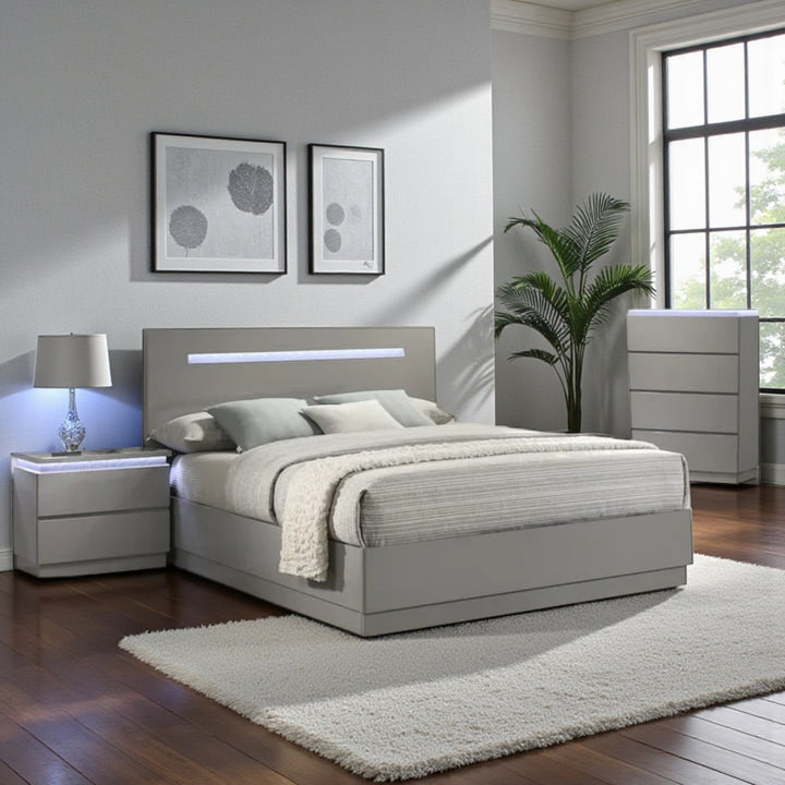 Fiat 8-Piece Bedroom Set - Grey | Modern, Sleek, Durable & Storage Solution