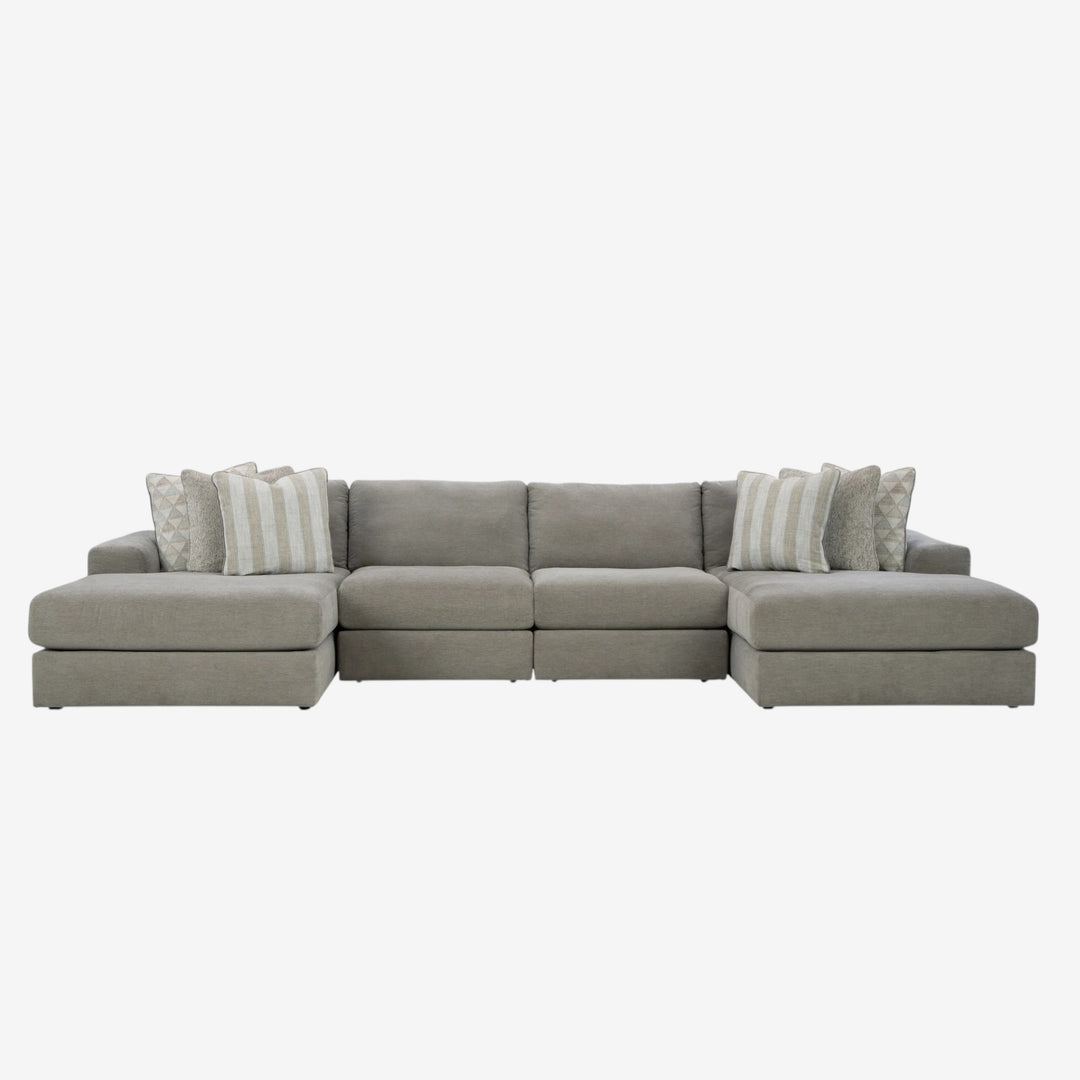 58103S11 Avaliyah 4-Piece Fabric Sectional Sofa With Dual Chaise - Ash | Signature Design By Ashley