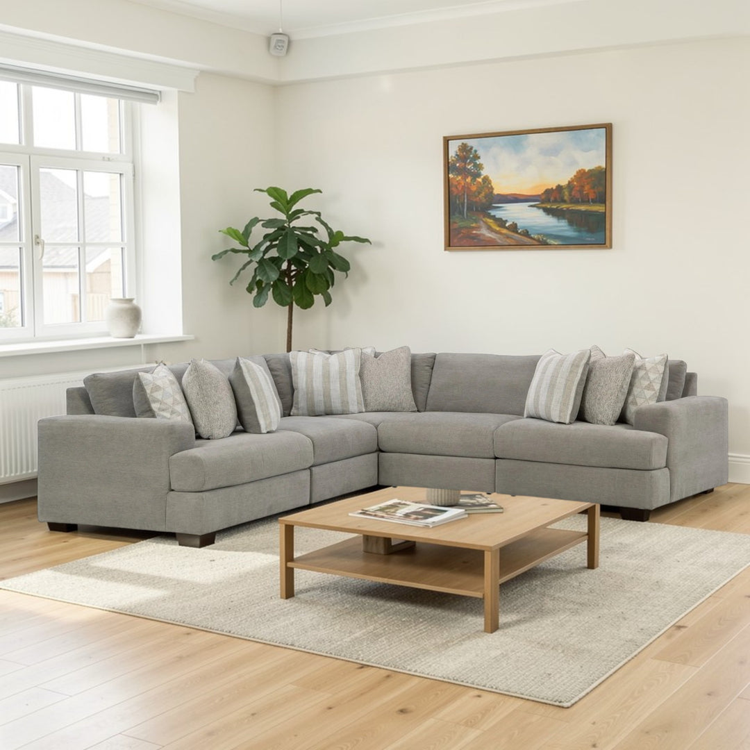 58103S6 Avaliyah 5-Piece Sectional Sofa In Fabric Upholstery - Ash | Signature Design By Ashley