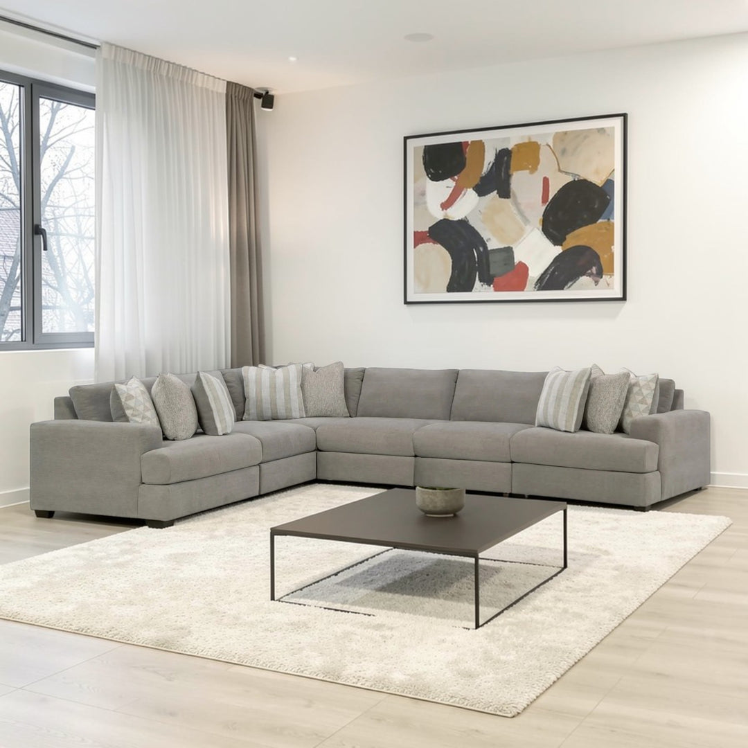 58103S7 Avaliyah 6-Piece Sectional Sofa In Fabric Upholstery - Ash | Signature Design By Ashley