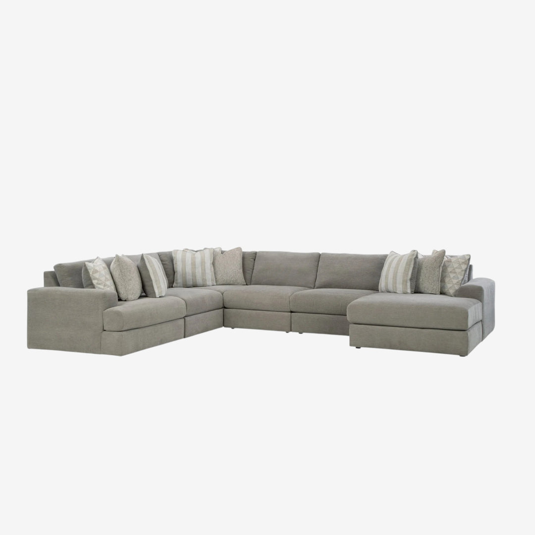 Avaliyah 6-Piece Fabric Sectional Sofa With Chaise - Ash | Signature Design By Ashley