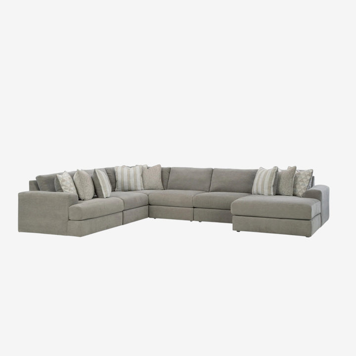 Avaliyah 6-Piece Fabric Sectional Sofa With Chaise - Ash | Signature Design By Ashley