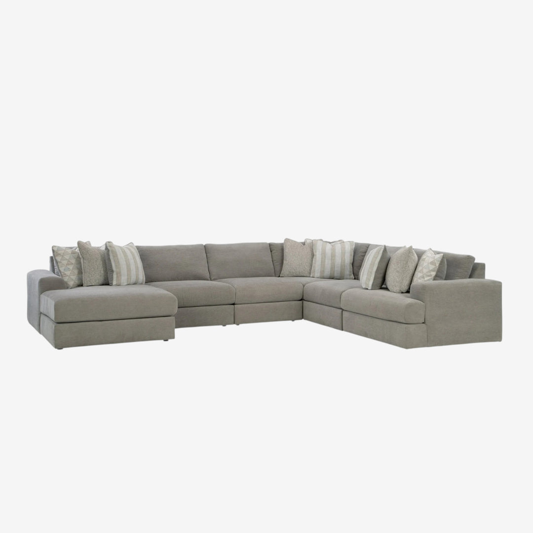 Avaliyah 6-Piece Fabric Sectional Sofa With Chaise - Ash | Signature Design By Ashley
