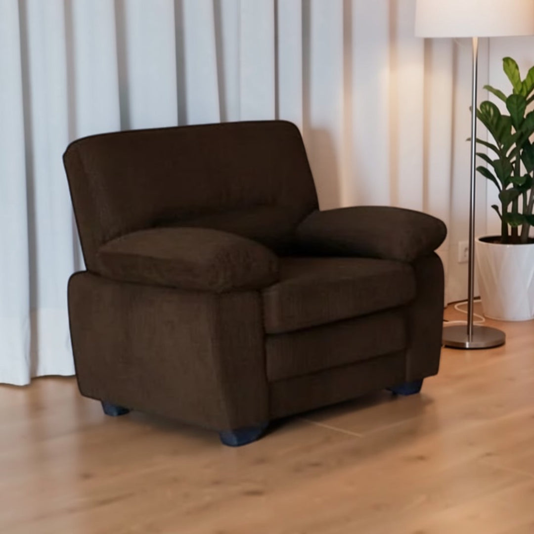 Rolex 3-Piece Stationary Sofa Set In Fabric Upholstery - Brown