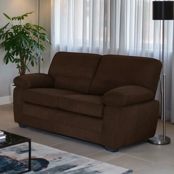 Rolex 3-Piece Stationary Sofa Set In Fabric Upholstery - Brown