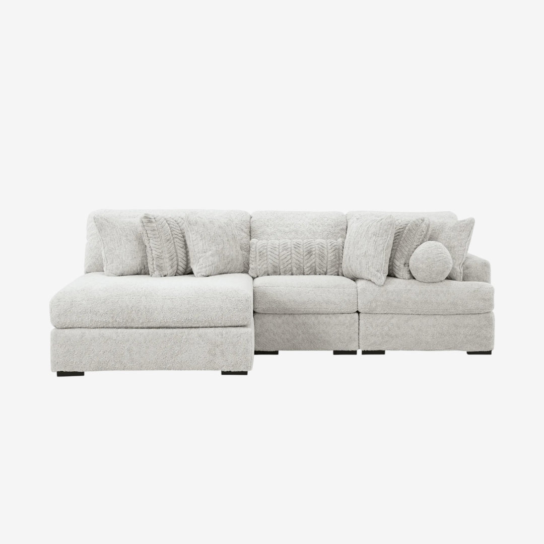 Cuddle 3-Piece Sectional Sofa In Fabric Upholstery - Arctic | Signature Design By Ashley