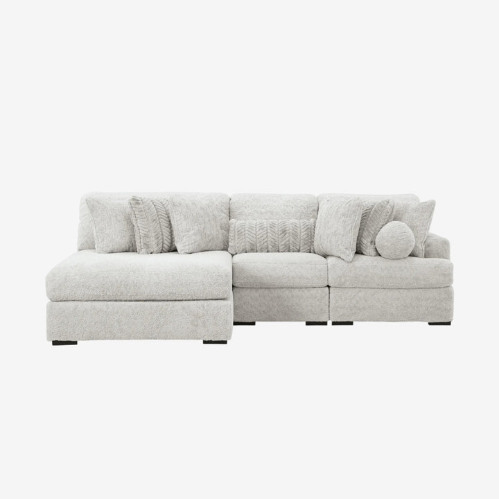Cuddle 3-Piece Sectional Sofa In Fabric Upholstery - Arctic | Signature Design By Ashley