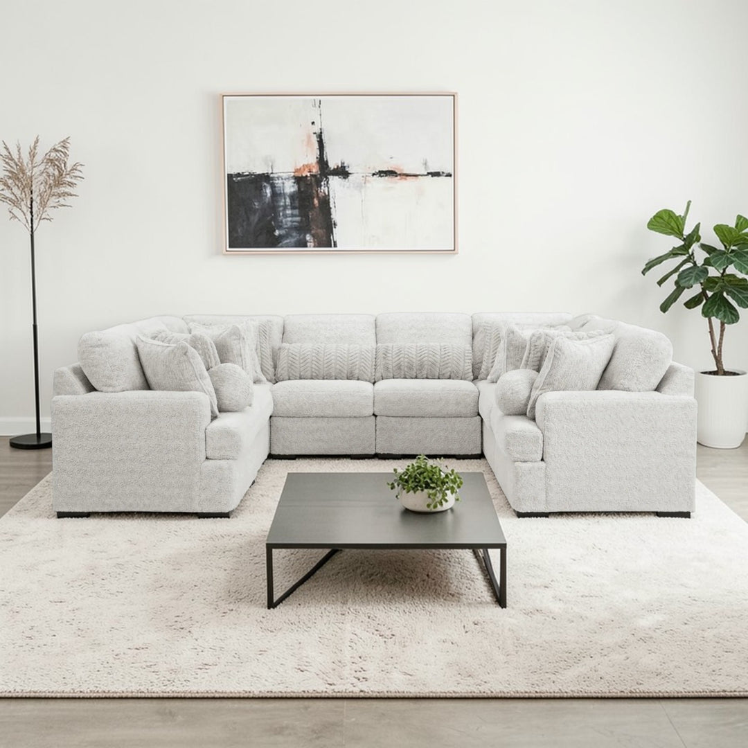 PC59106S6 Cuddle 8-Piece Sectional Sofa In Fabric Upholstery - Arctic | Signature Design By Ashley