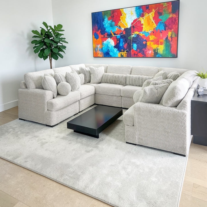 PC59106S6 Cuddle 8-Piece Sectional Sofa In Fabric Upholstery - Arctic | Signature Design By Ashley