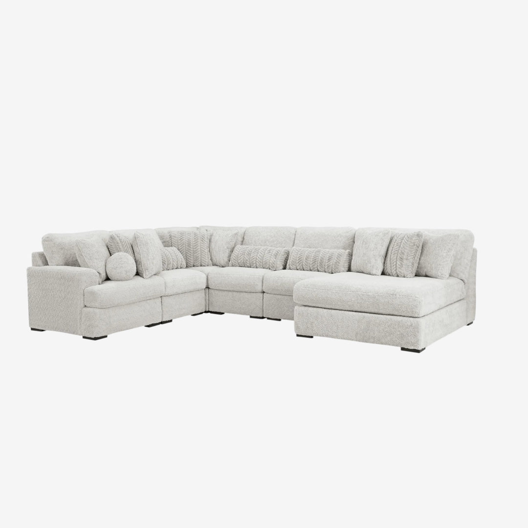 Cuddle 6-Piece Sectional Sofa In Fabric Upholstery - Arctic | Signature Design By Ashley