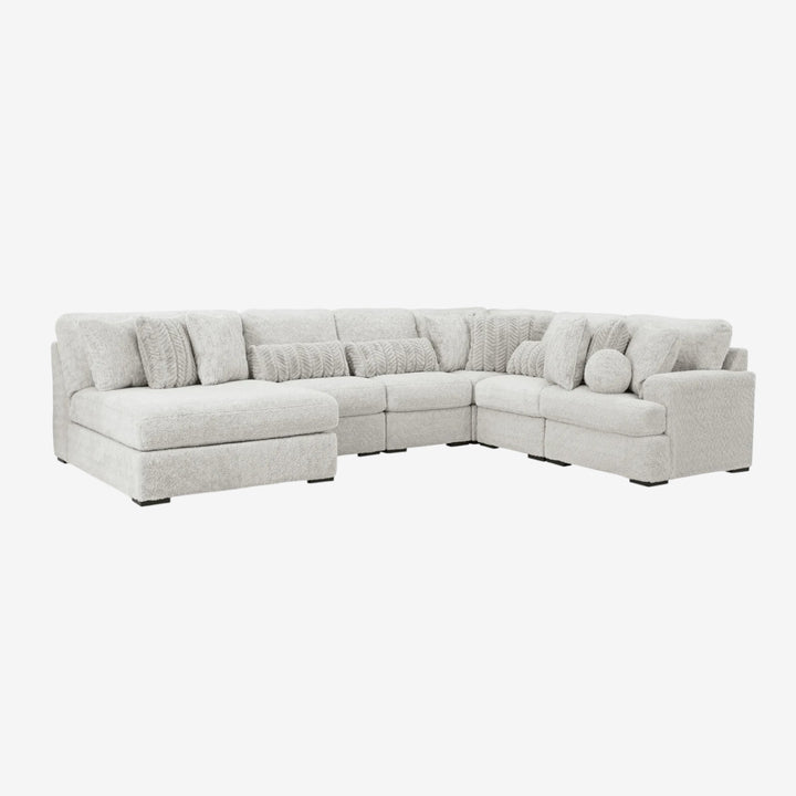 Cuddle 6-Piece Sectional Sofa In Fabric Upholstery - Arctic | Signature Design By Ashley