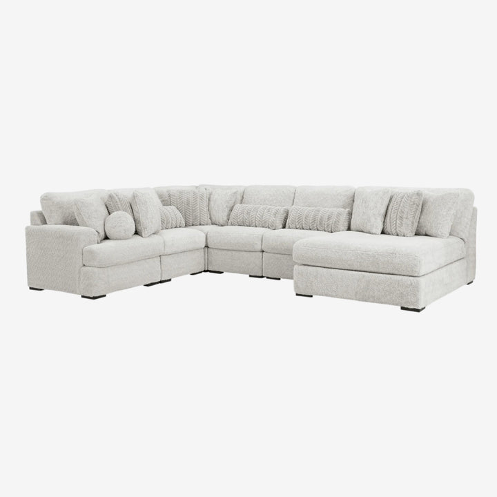 Cuddle 6-Piece Sectional Sofa In Fabric Upholstery - Arctic | Signature Design By Ashley