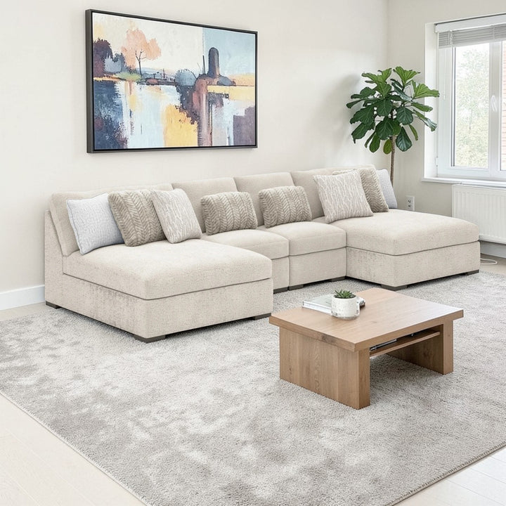 PC59106S4 Cuddle 4-Piece Fabric Sectional Sofa With Dual Chaise - Arctic | Signature Design By Ashley