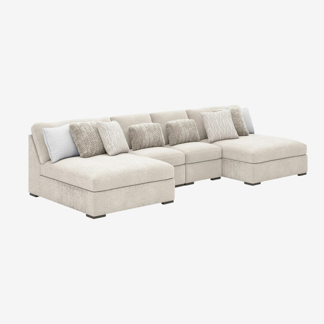 PC59106S4 Cuddle 4-Piece Fabric Sectional Sofa With Dual Chaise - Arctic | Signature Design By Ashley