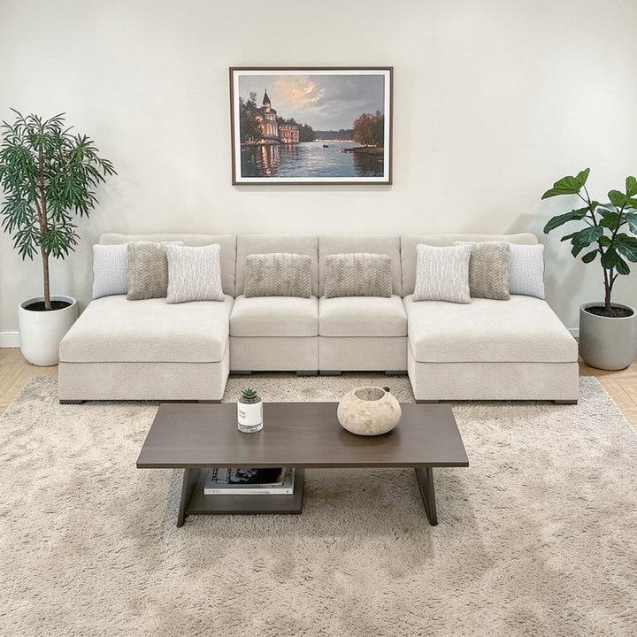 PC59106S4 Cuddle 4-Piece Fabric Sectional Sofa With Dual Chaise - Arctic | Signature Design By Ashley