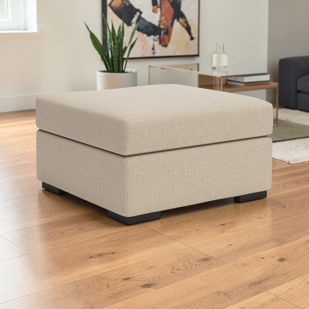 5940408 LadyMae Oversized Accent Ottoman In Fabric Upholstery - Twill | Benchcraft By Ashley