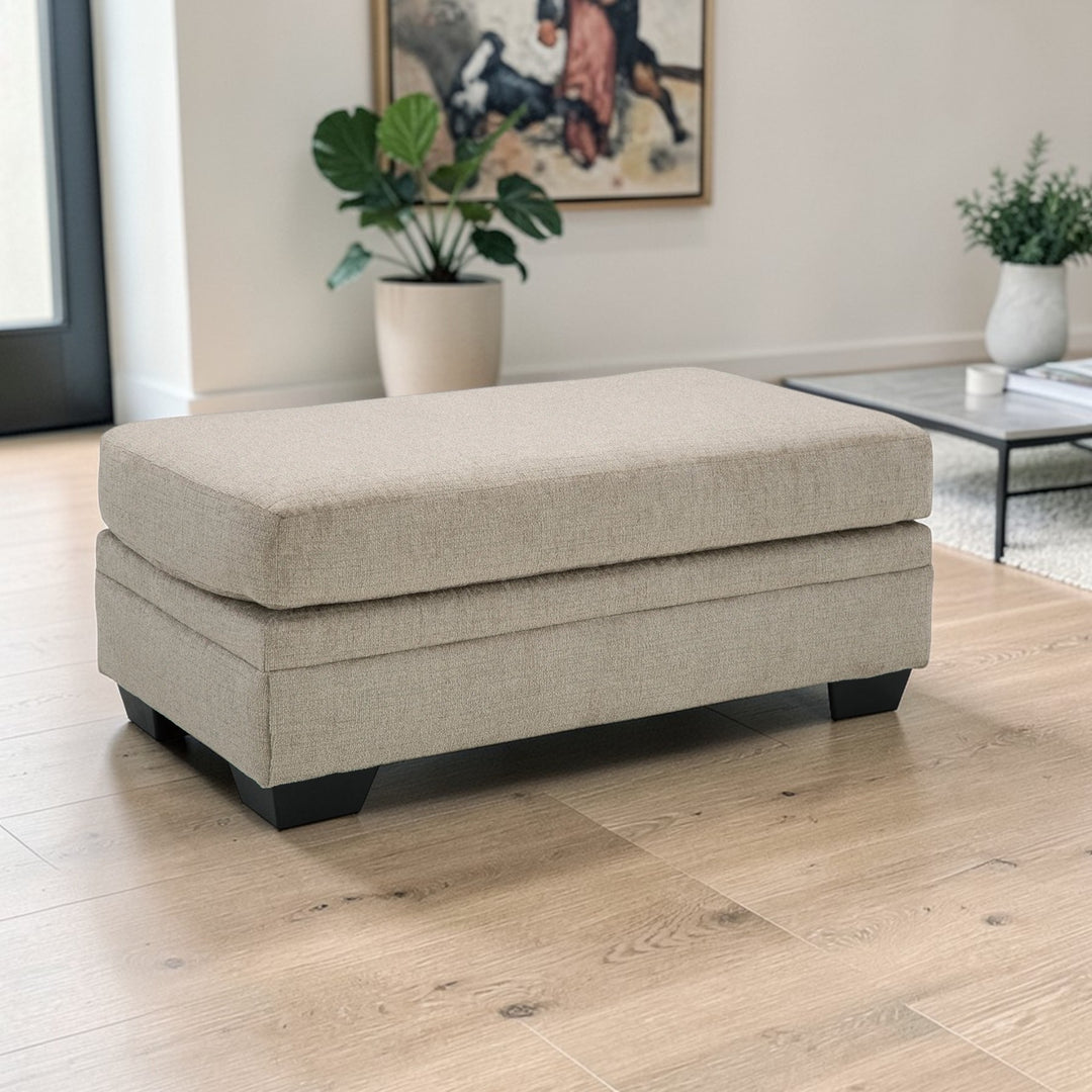 5950414 Stonemeade Accent Ottoman In Fabric Upholstery - Taupe | Signature Design By Ashley