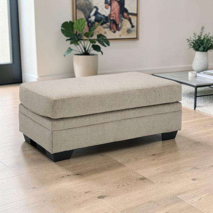 5950414 Stonemeade Accent Ottoman In Fabric Upholstery - Taupe | Signature Design By Ashley