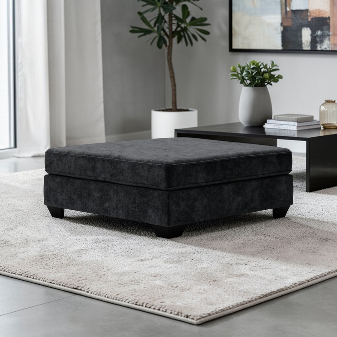 5960308 Lavernett Oversized Accent Ottoman In Fabric Upholstery - Charcoal | Signature Design By Ashley