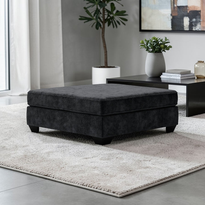 5960308 Lavernett Oversized Accent Ottoman In Fabric Upholstery - Charcoal | Signature Design By Ashley