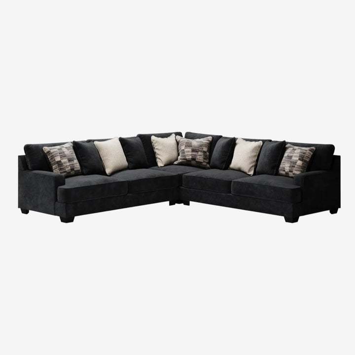 59603S1 Lavernett 3-Piece Sectional Sofa In Fabric Upholstery - Charcoal | Signature Design By Ashley