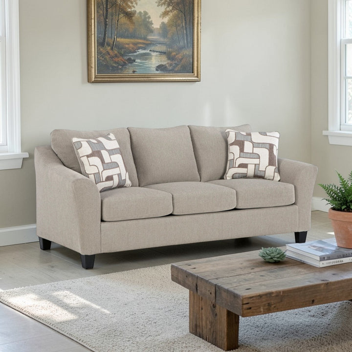 5980338 Willarae Stationary Sofa In Fabric Upholstery - Taupe | Benchcraft By Ashley