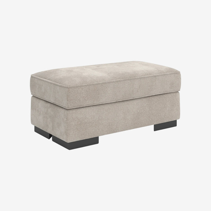 5990214 High Profile Accent Ottoman In Fabric Upholstery - Taupe | Benchcraft By Ashley