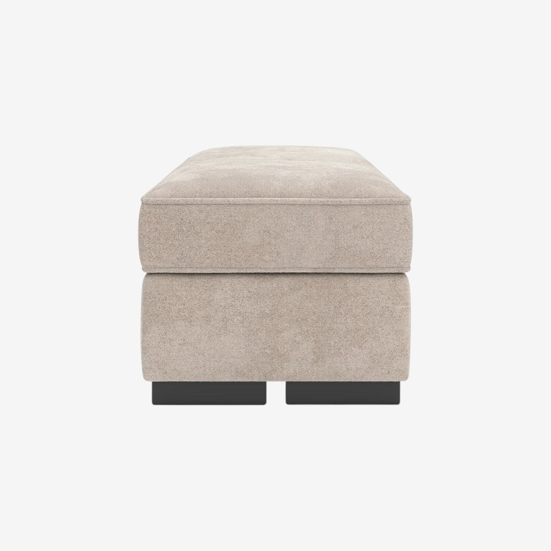 5990214 High Profile Accent Ottoman In Fabric Upholstery - Taupe | Benchcraft By Ashley