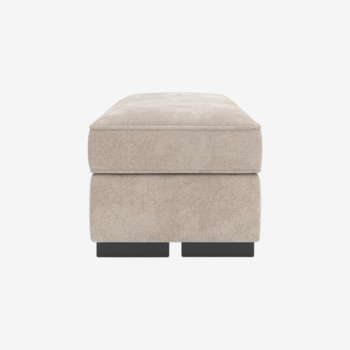 5990214 High Profile Accent Ottoman In Fabric Upholstery - Taupe | Benchcraft By Ashley