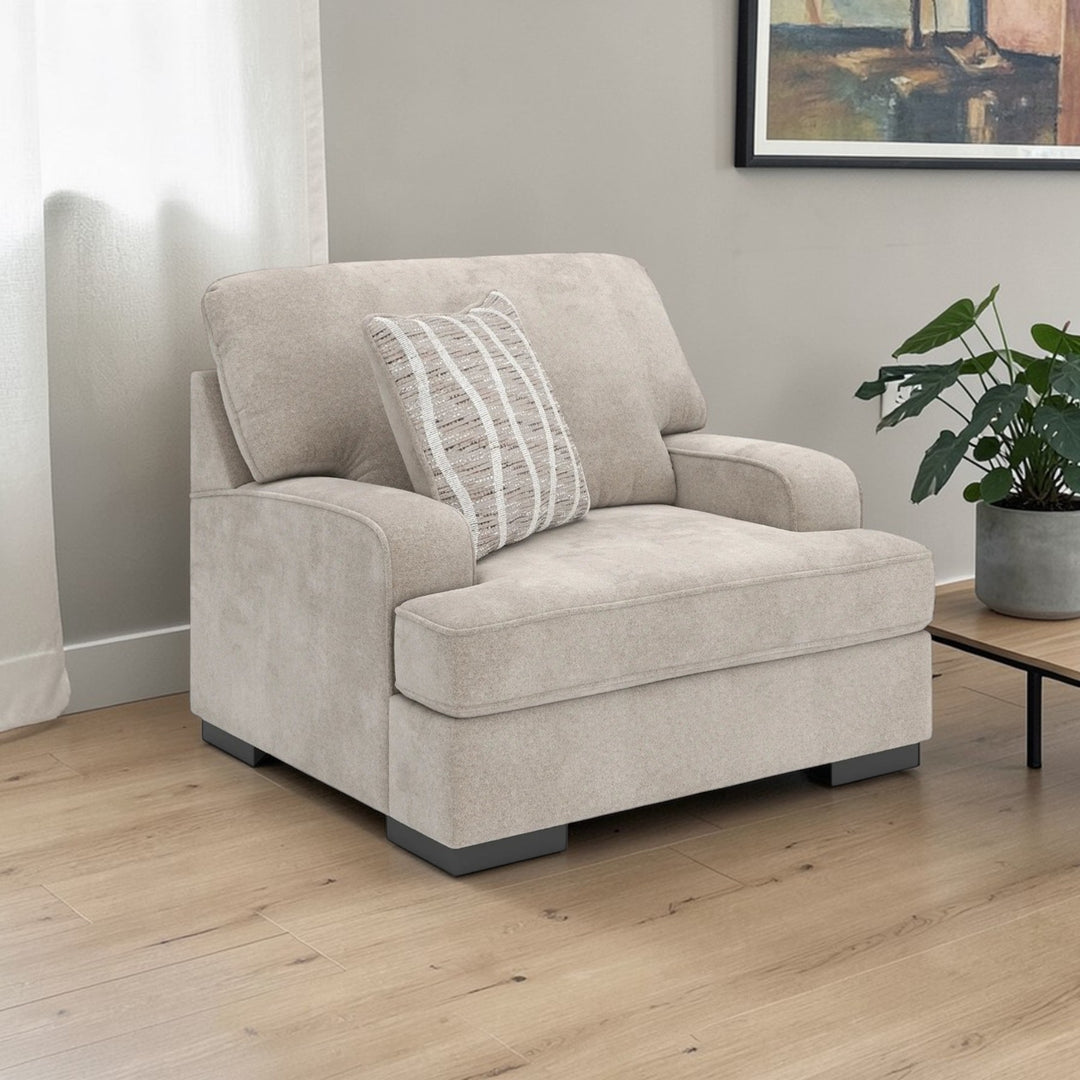 5990223 High Profile Oversized Armchair In Fabric Upholstery - Taupe | Benchcraft By Ashley