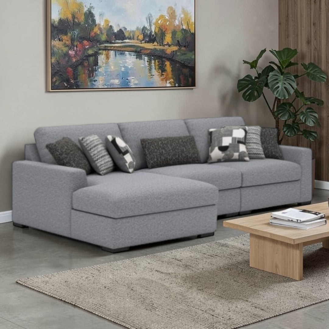 Bealton 3-Piece Fabric Sectional Sofa With Chaise - Salt and Pepper | Benchcraft By Ashley