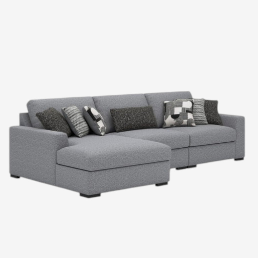 Bealton 3-Piece Fabric Sectional Sofa With Chaise - Salt and Pepper | Benchcraft By Ashley