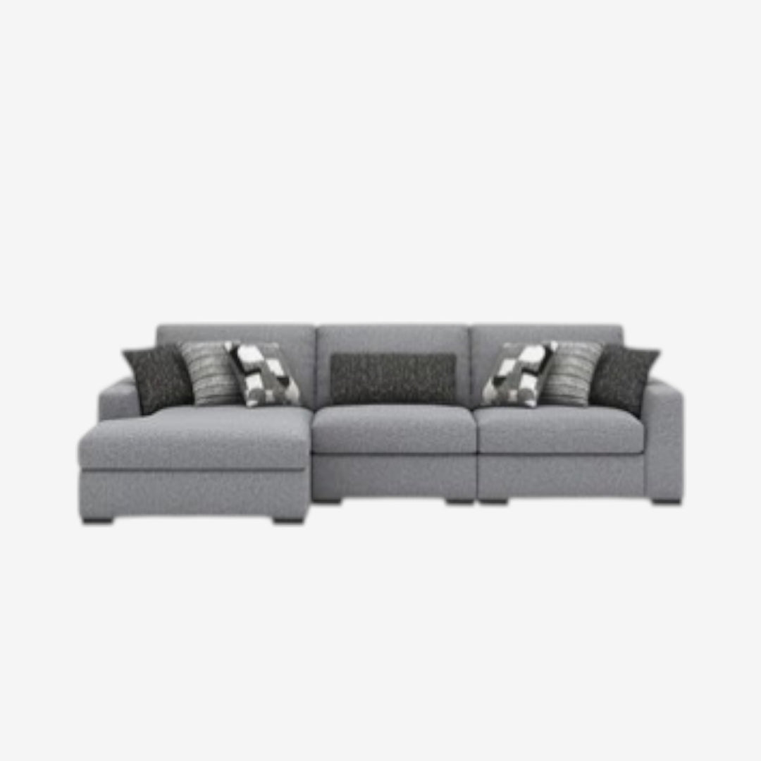 Bealton 3-Piece Fabric Sectional Sofa With Chaise - Salt and Pepper | Benchcraft By Ashley