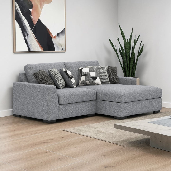 Bealton 2-Piece Fabric Sectional Sofa With Chaise - Salt and Pepper | Benchcraft By Ashley