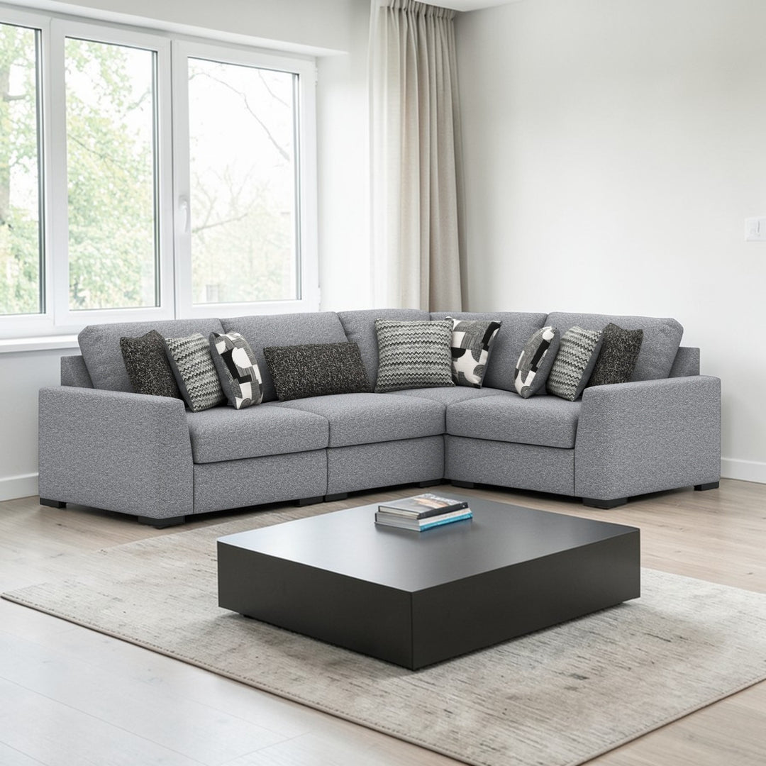 61305S5 Bealton 4-Piece Sectional Sofa In Fabric Upholstery - Salt and Pepper | Benchcraft By Ashley