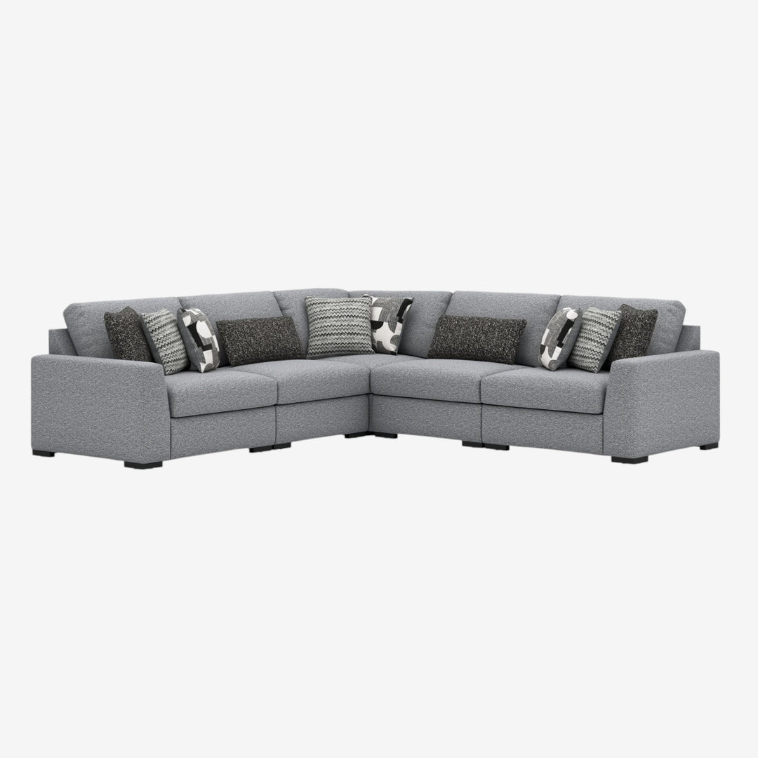 61305S6 Bealton 5-Piece Sectional Sofa In Fabric Upholstery - Salt and Pepper | Benchcraft By Ashley