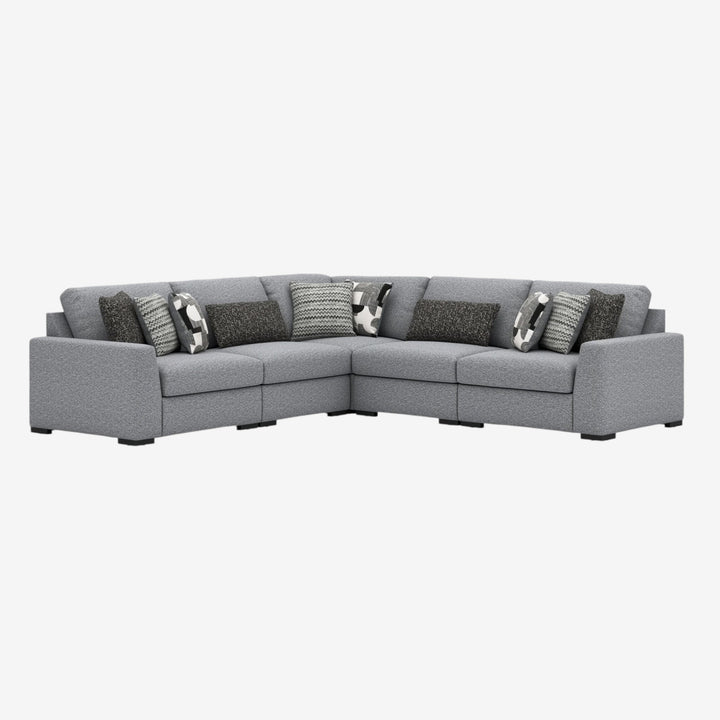 61305S6 Bealton 5-Piece Sectional Sofa In Fabric Upholstery - Salt and Pepper | Benchcraft By Ashley