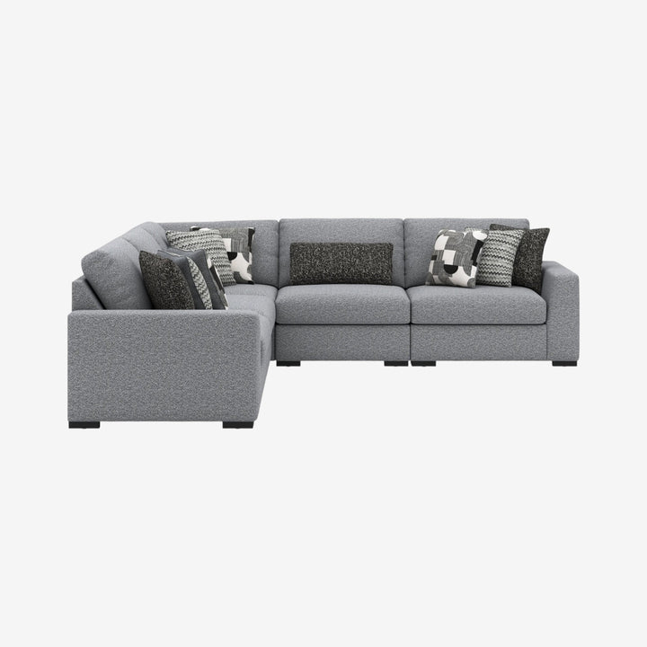 61305S6 Bealton 5-Piece Sectional Sofa In Fabric Upholstery - Salt and Pepper | Benchcraft By Ashley