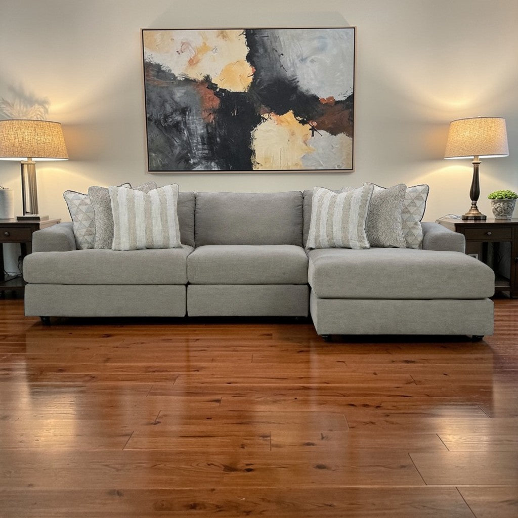 Avaliyah 3-Piece Sectional Sofa In Fabric Upholstery - Ash | Signature Design By Ashley